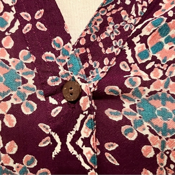 NWT Anthropologie RAGA Varsha Button Down Notched Collar Top. Size S / M / L - Picture 5 of 10